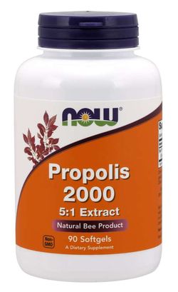 NOW® Foods NOW Propolis 2000 5:1 Extract, 2 gramy včelího propolisu, 90 softgelových kapslí