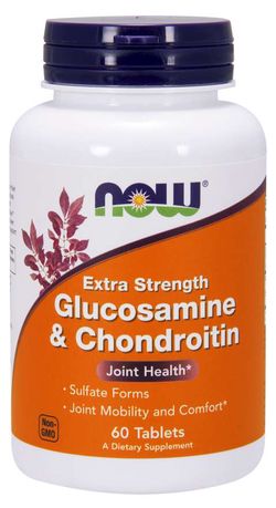 NOW® Foods NOW Glucosamine & Chondroitin Extra Strength (dvojitá síla), 60 tablet