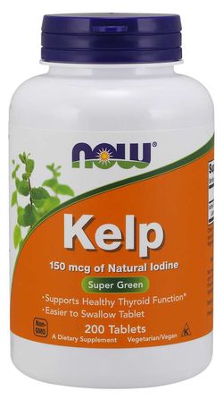 NOW® Foods NOW Kelp, Přírodní Jód, 150 ug, 200 tablet