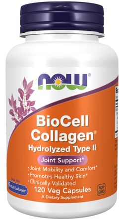 Now® Foods NOW Biocell collgen hydrolyzed (hydrolyzovaný kolagen) II.typ, 120 rostlinných kapslí