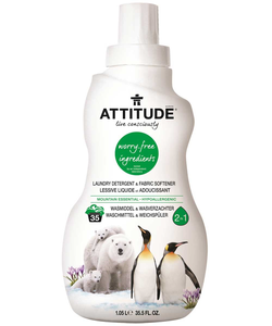 Attitude - 2v1 Prací gel a Aviváž s vůní Mountain Essentials, 1050ml
