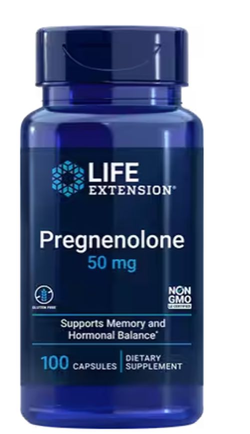 Life Extension Pregnenolone, 50 mg, 100 kapslí