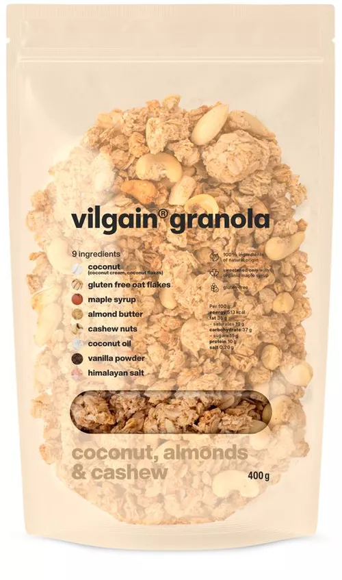 Vilgain Granola – kokos, mandle a kešu 400 g