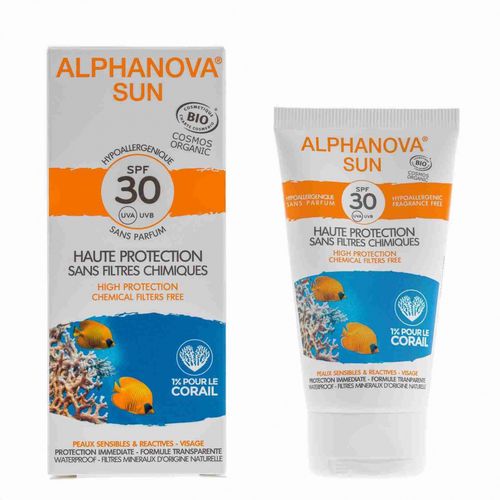 ALPHANOVA, Opalovací krém na obličej SPF 30, 50 g BIO