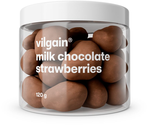 Vilgain Lyofilizované jahody v čokoládě – mléčná čokoláda 120 g