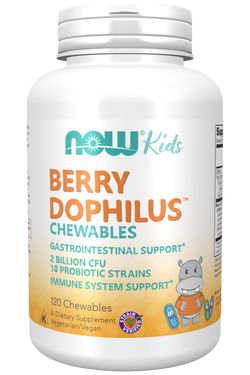 NOW® Foods NOW BerryDophilus Kids (probiotika pro děti), 120 žvýkacích pastilek