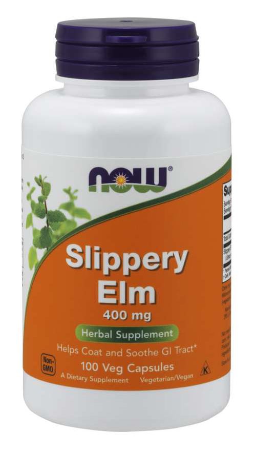 NOW® Foods NOW Slippery Elm (Jilm červený), 400 mg, 100 rostlinných kapslí