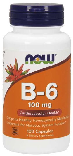 NOW® Foods NOW Vitamin B6 Pyridoxin, 100mg, 100 kapslí