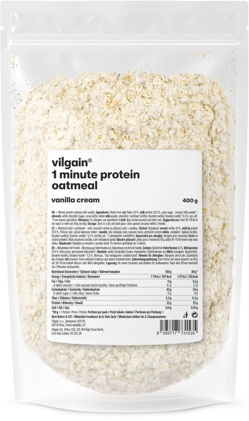 Vilgain Minutová proteinová ovesná kaše – Vanilkový krém 400 g