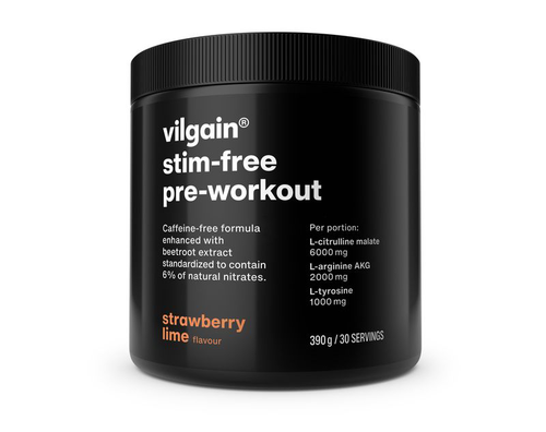 Vilgain Pre-Workout bez stimulantů 3.0 – Jahoda a limetka 390 g