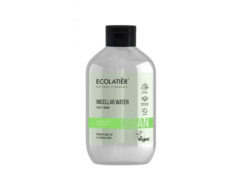 Ecolatiér Urban - Odličovací micelární voda pro mastnou pleť, matcha a bambus, 400 ml