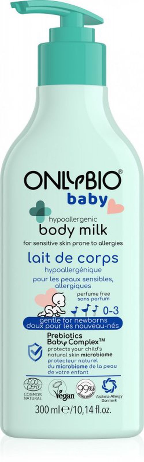 OnlyBio - Hypoalergenní tělové mléko pro miminka, 300 ml