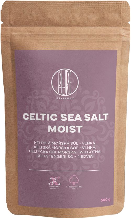 BrainMax Pure Keltská mořská sůl, vlhká, 500 g Keltská mořská sůl