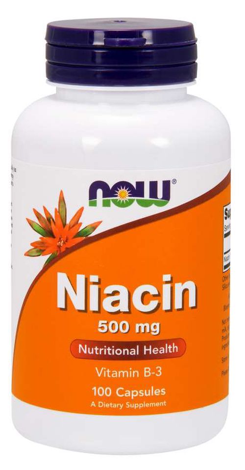 NOW® Foods NOW Niacin (Vitamín B3), 500 mg, 100 kapslí