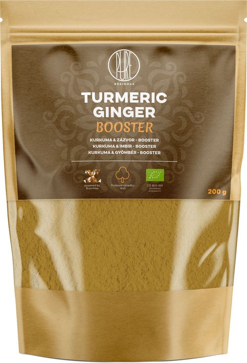 BrainMax Pure Turmeric Ginger Booster BIO, 200 g *CZ-BIO-001 certifikát