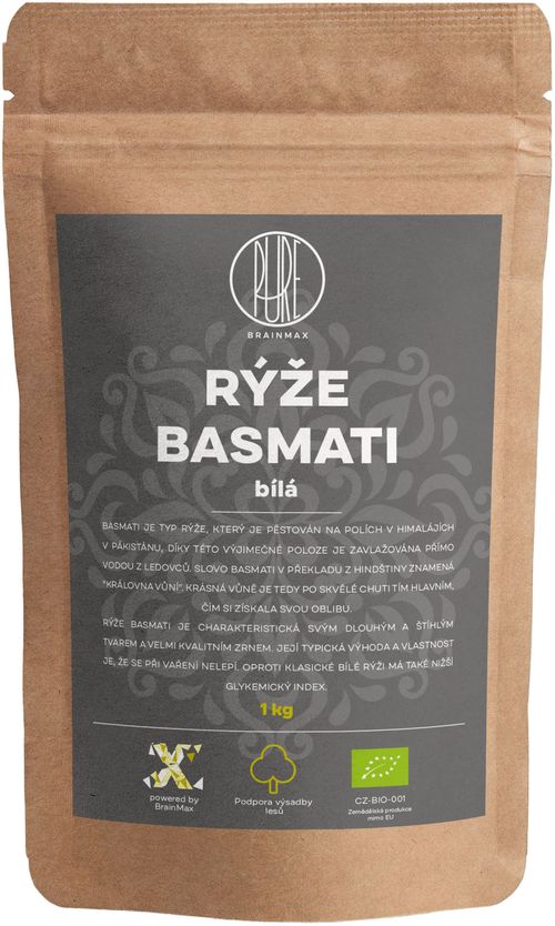 BrainMax Pure Rýže - bílá, Basmati BIO, 1kg *CZ-BIO-001 certifikát