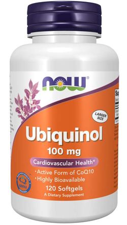 Now® Foods NOW Ubiquinol, Kaneka, 100 mg, 120 softgel kapslí