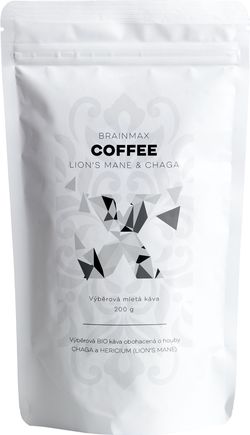 BrainMax Coffee - Káva s medicinálními houbami - Lion's Mane & Chaga, 200g *CZ-BIO-001 certifikát