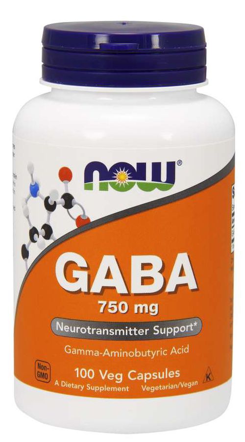 NOW® Foods NOW GABA (kyselina gama-aminomáselná) 750 mg, 100 kapslí