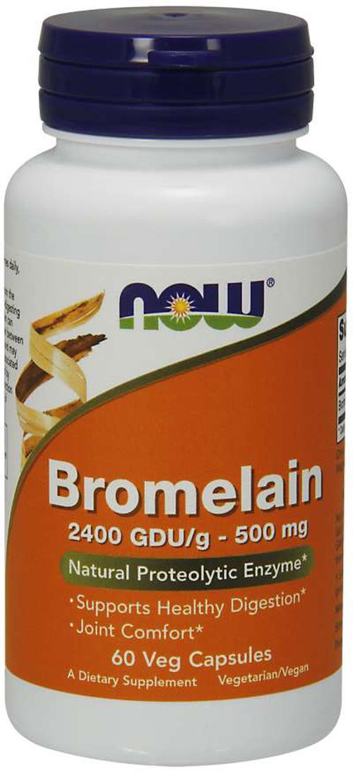 Now® Foods NOW Bromelain, 500 mg, 60 rostlinných kapslí