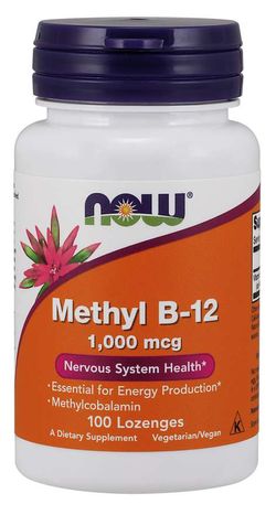 NOW® Foods NOW Methyl B12, 1000 ug, 100 pastilek