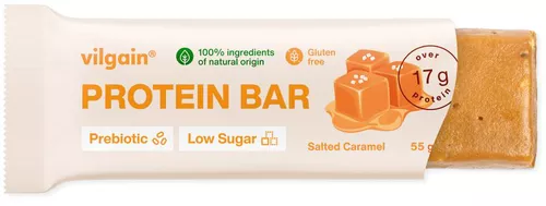 Vilgain Prebiotic Protein Bar Low Sugar – slaný karamel 55 g