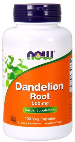 NOW® Foods NOW Dandelion Root (kořen pampelišky), 500 mg, 100 rostlinných kapslí
