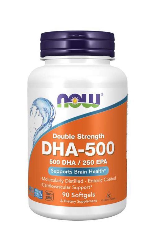 NOW® Foods NOW DHA-500, 500 DHA/250 EPA, Omega 3, 90 softgelových kapslí