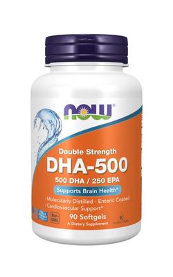 NOW® Foods NOW DHA-500, 500 DHA/250 EPA, Omega 3, 90 softgelových kapslí