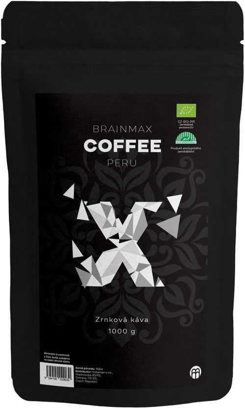 BrainMax Coffee Peru, zrnková káva, BIO, 1000 g *CZ-BIO-001 certifikát