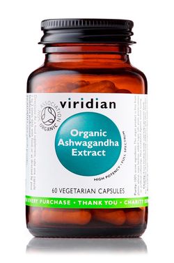 Viridian Ashwagandha Extract 60 kapslí Organic (indický ženšen) CZ-BIO-003 certifikát