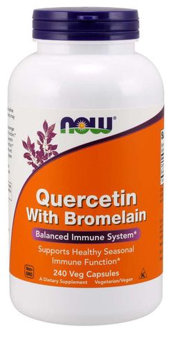 Now® Foods NOW Quercetin with Bromelain, Kvercetin, 240 rostlinných kapslí