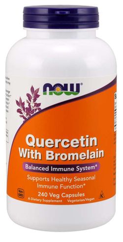 Now® Foods NOW Quercetin with Bromelain, Kvercetin, 240 rostlinných kapslí