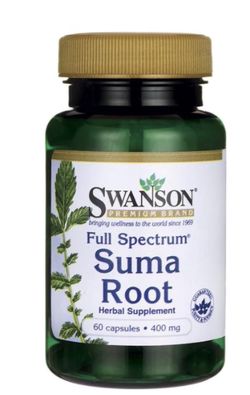 Swanson Full Spectrum Suma Root (brazilský ženšen), 400 mg, 60 kapslí