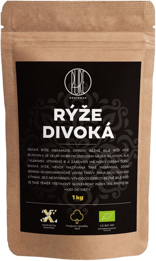 BrainMax Pure Rýže - divoká BIO, 1kg *CZ-BIO-001 certifikát