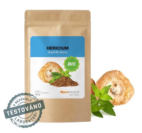 MycoMedica - BIO Hericium (Lion's Mane) prášek, 100 g *CZ-BIO-001 certifikát