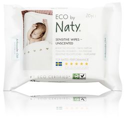 Eco by Naty Vlhčené ubrousky bez vůně - pro citlivou pokožku (20 ks) - cestovní balení