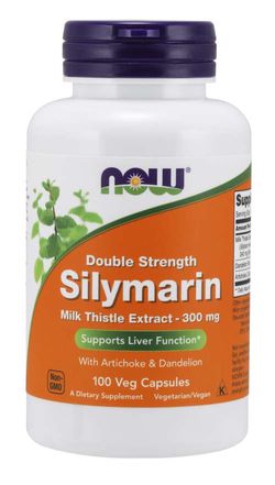 Now® Foods NOW Double Strength Silymarin milk thistle extract (extrakt z ostropestřce s artyčokem a pampeliškou), 300 mg, 100 rostlinných kapslí