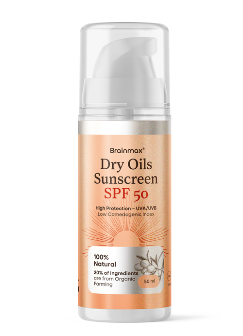 BrainMax Dry Oils Sunscreen Face, SPF 50, 50 ml