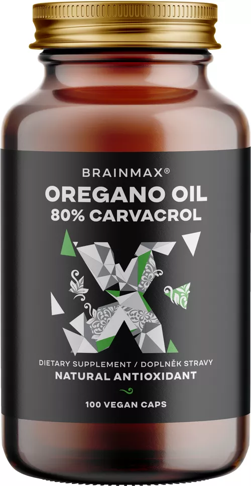 BrainMax Oregano Oil 80% Carvacrol, 100 rostlinných kapslí