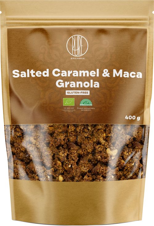 BrainMax Pure Slaný karamel & Maca Granola, BIO, 400 g *CZ-BIO-001 certifikát