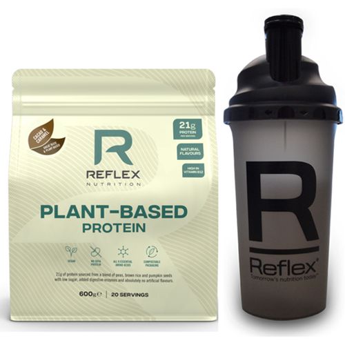 Reflex Plant Based Protein cacao & caramel, 600g + Šejkr 700ml ZDARMA (Rostlinný protein)