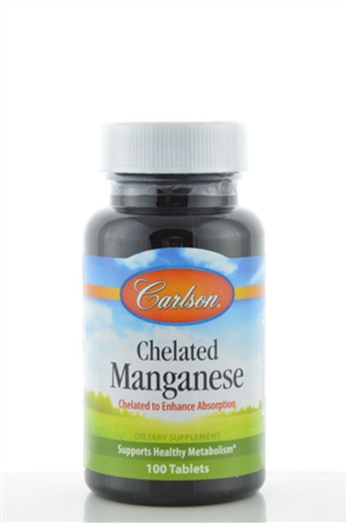 Carlson Labs Mangan v chelátové vazbě,  20 mg, 100 tablet