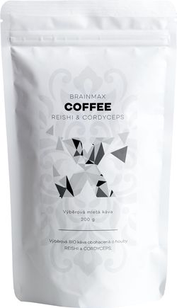 BrainMax Coffee - Káva s medicinálními houbami - Reishi & Cordyceps, 200g *CZ-BIO-001 certifikát