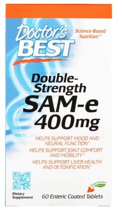 Doctor's Best SAM-e, 400 mg, 60 enterických tablet