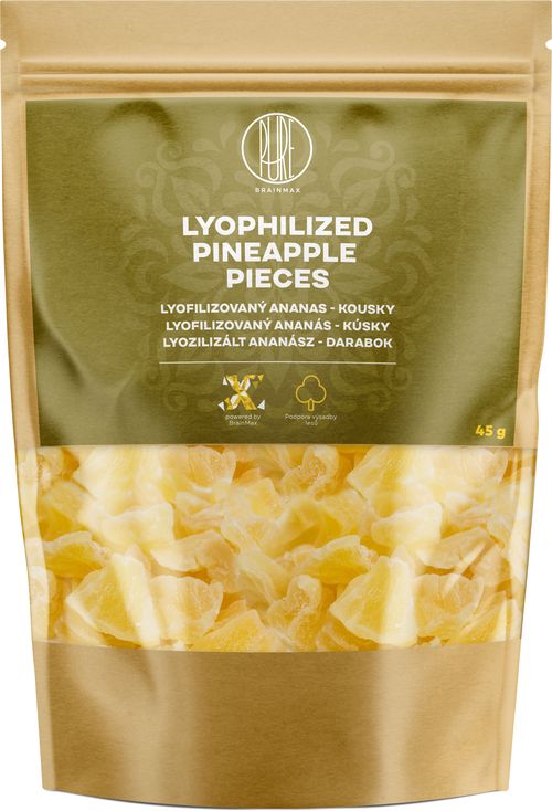 BrainMax Pure Lyofilizovaný ananas - kousky, 45 g