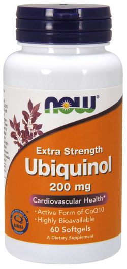 Now® Foods NOW Ubiquinol Extra Strenght, Kaneka, 200mg, 60 softgel kapslí