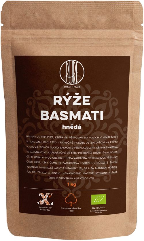 BrainMax Pure Rýže - hnědá, Basmati BIO, 1kg *CZ-BIO-001 certifikát