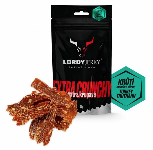 Lordy Jerky - Krůtí sušené maso citron/mandle, 50 g