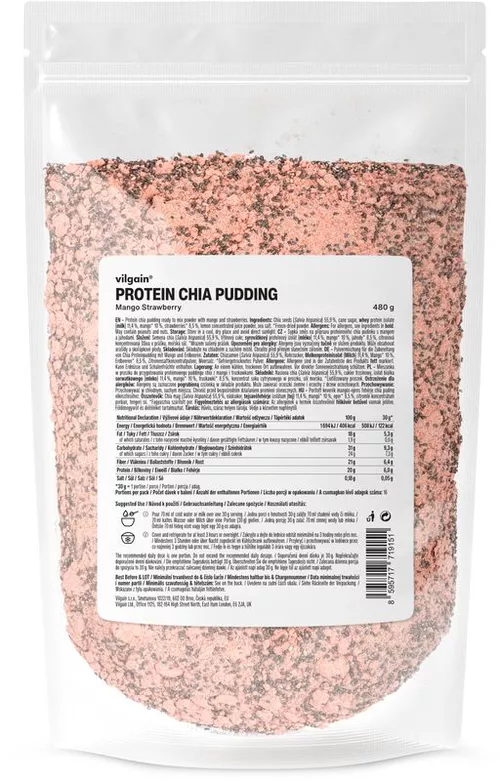Vilgain Protein Chia Pudding – mango a jahoda 480 g